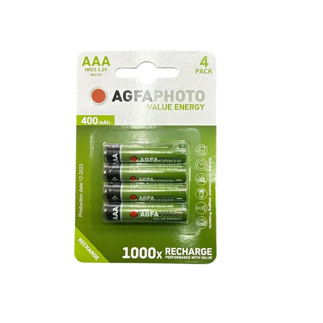 AgfaPhoto Rechargeable AAA Battery 1.2 V 400 mAh – HR03