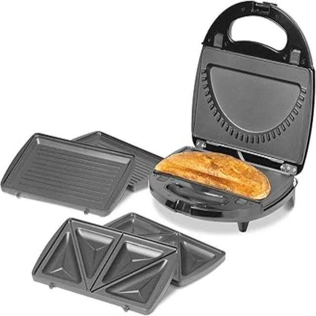 Daewoo 3‑in‑1 Sandwich, Panini & Crimp Maker 750W – SDA2759