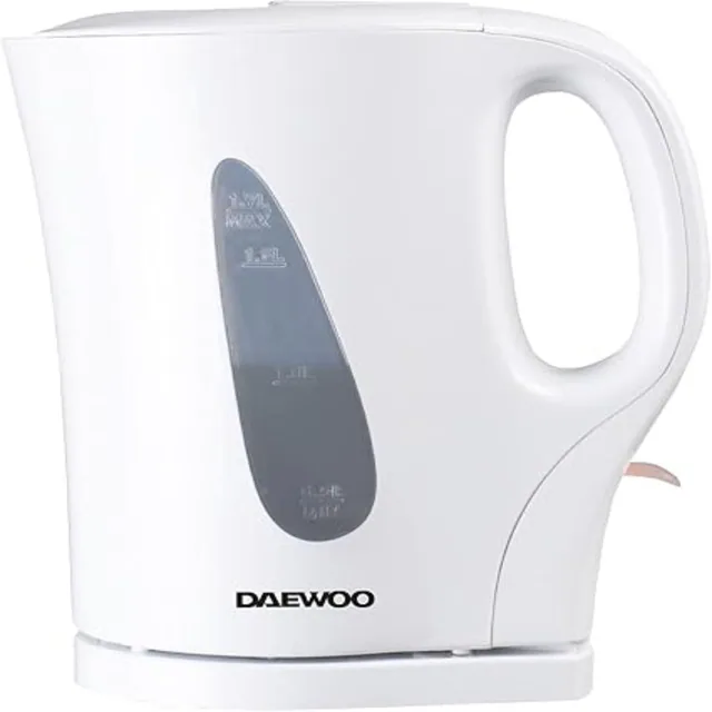 Daewoo Essentials 1.7L Fast Boil Electric Kettle – White Plastic Cordless Jug – SDA1567