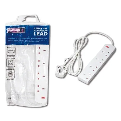 Daewoo Extension Lead 4 Gang 1m – EXT1027