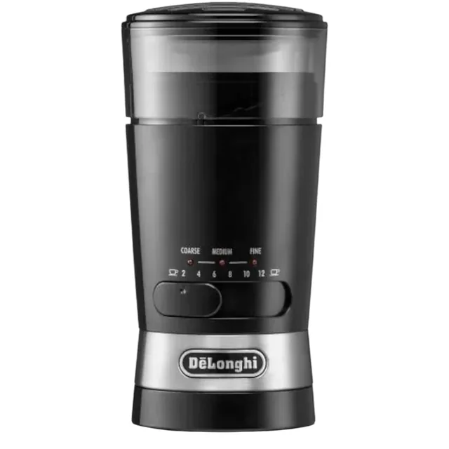 De'Longhi Electric Coffee Grinder, Stainless Steel, Black – KG210