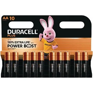 Duracell AA Alkaline Batteries Plus Power – MN1500 (10 Pack)