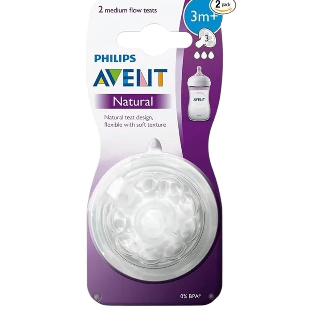 Philips Avent Natural Teat, 3 Months+, Medium Flow – SCF043/27