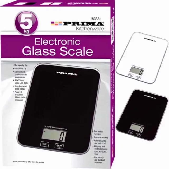 Prima Electronic Glass Kitchen Scale 5kg – 18332C