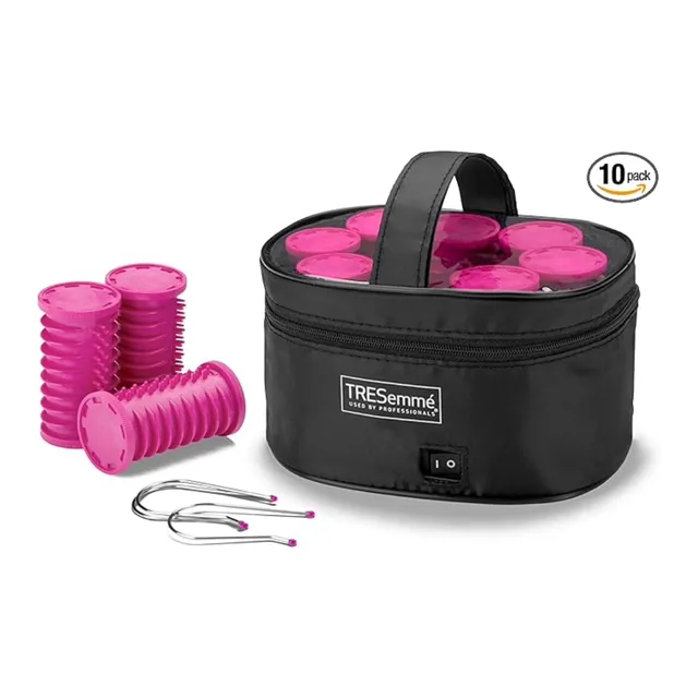 TRESemme Heated Hair Rollers, Travel Set of 10 in Carry Case – 3039U