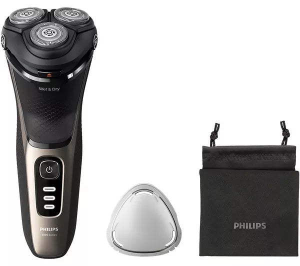 PHILIPS Series 3000 Wet & Dry Rotary Shaver, Black - S3242/12