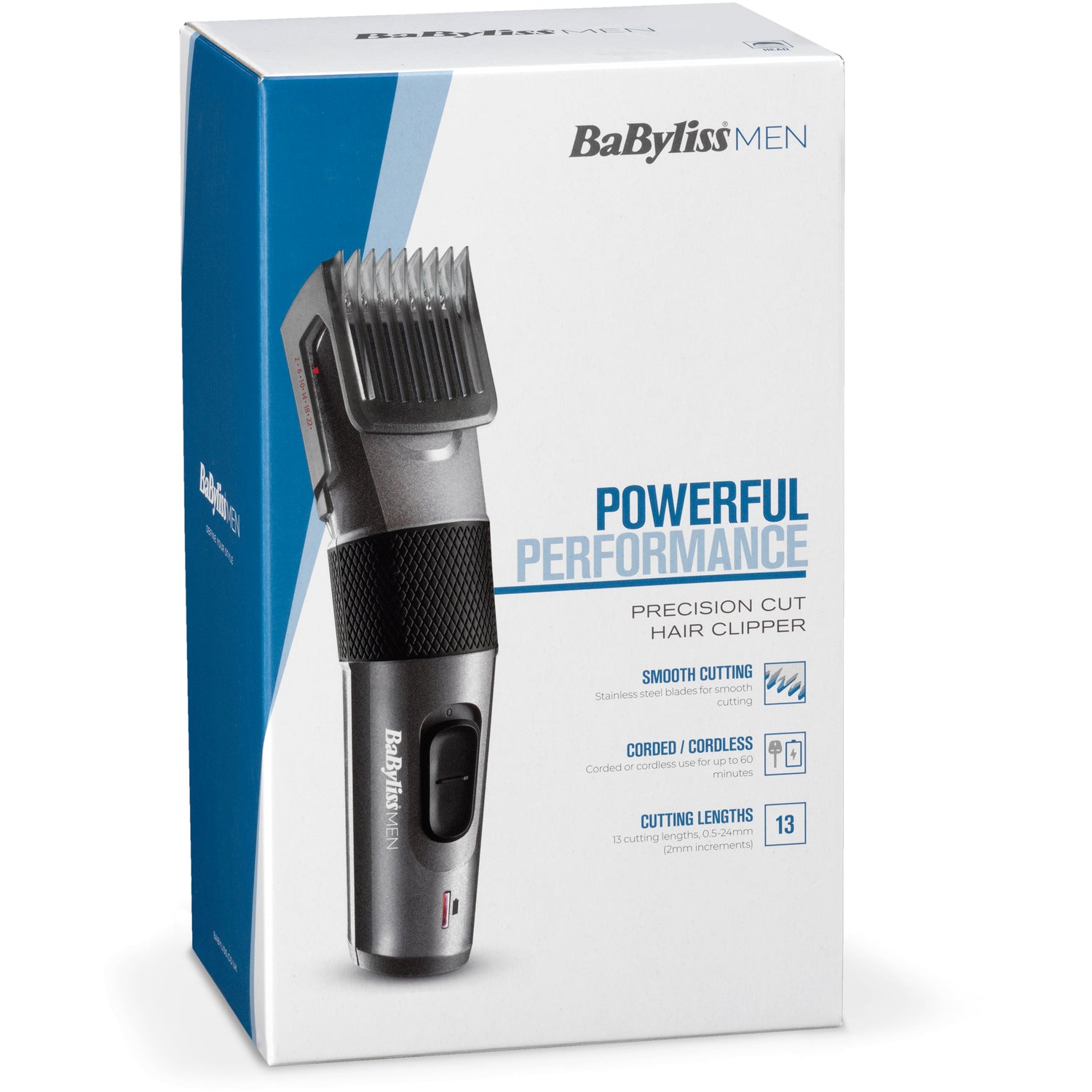 BaByliss Precision Hair Clipper Lightweight 9 Cutting Lengths Cord/Cordless-E787U