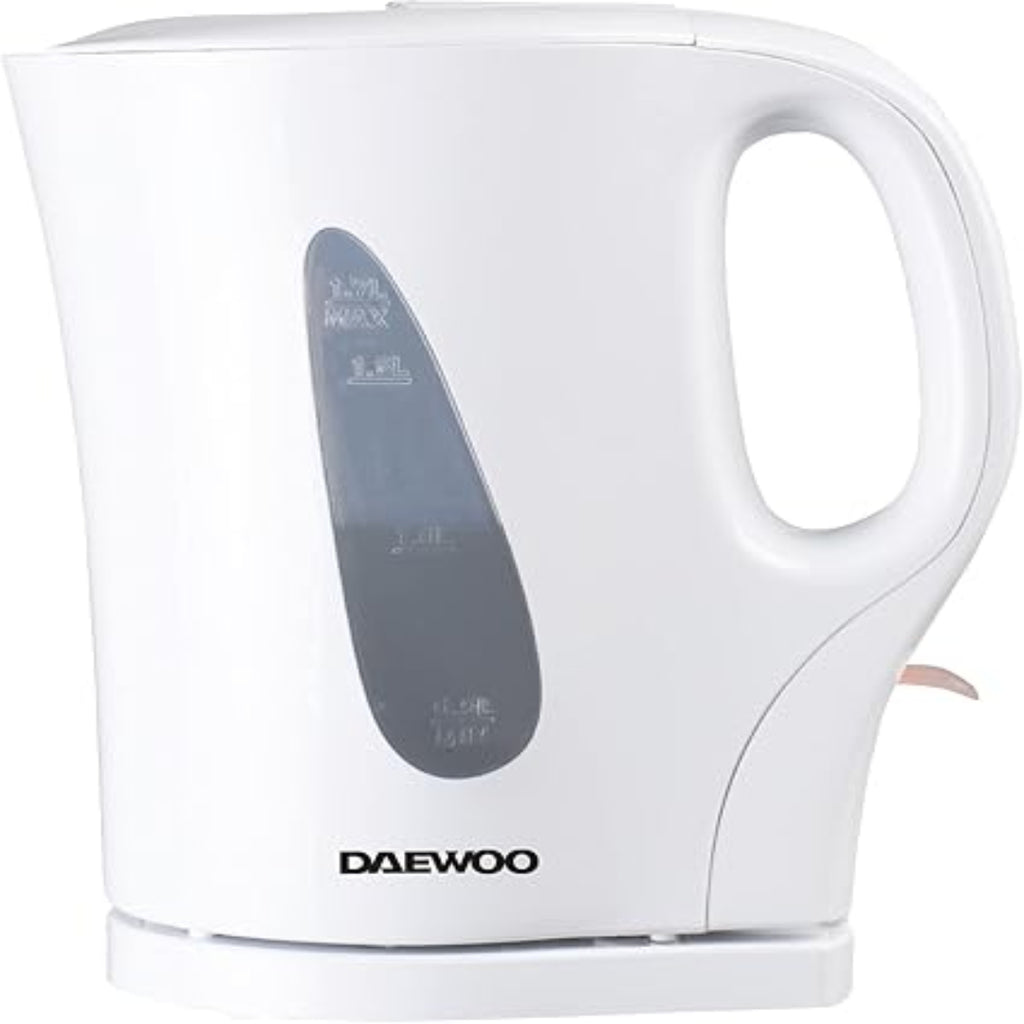  Daewoo Essentials 1.7L Fast Boil Electric Kettle – White Plastic Cordless Jug – SDA1567