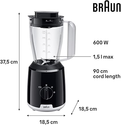 Braun PowerBlend 1 Blender with Triangular Jug 600W – JB1051BK