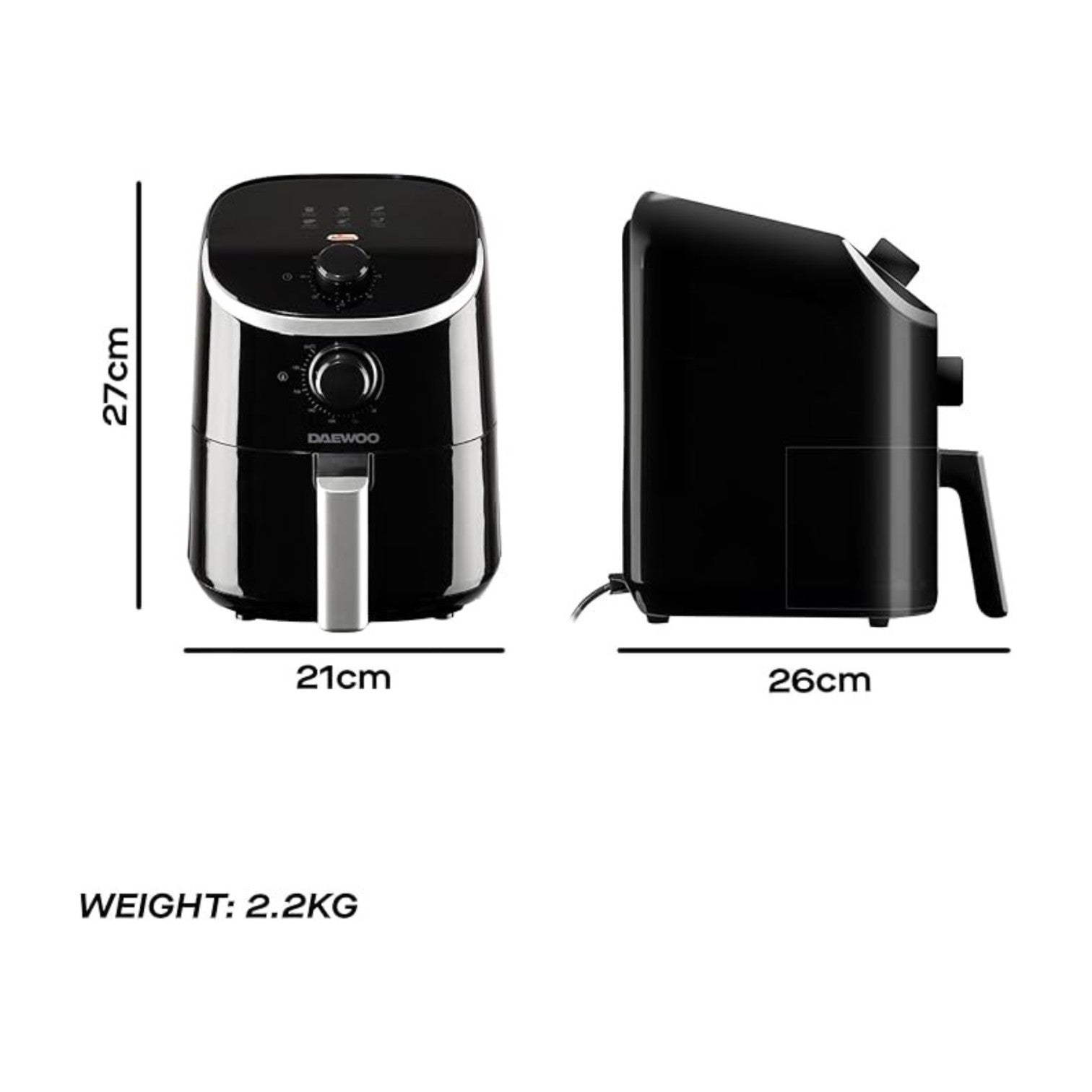 Daewoo 2L Compact Manual Air Fryer – SDA2609