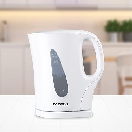  Daewoo Essentials 1.7L Fast Boil Electric Kettle – White Plastic Cordless Jug – SDA1567