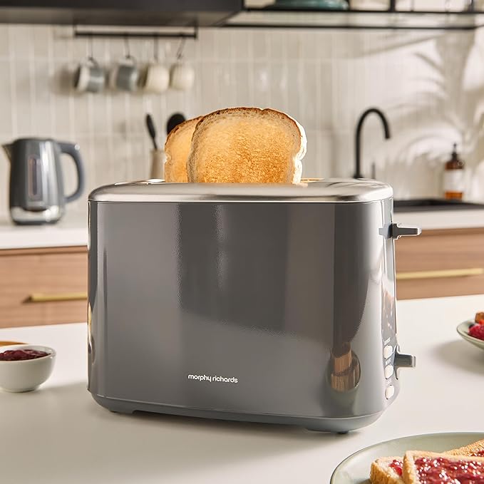 Morphy Richards Equip 2 Slice Toaster, Defrost and Reheat, Grey - 222068