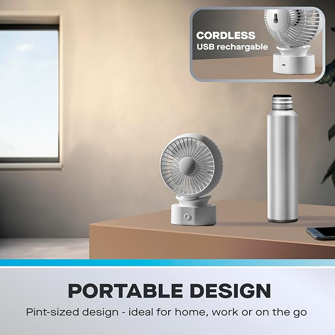 Daewoo 4” Portable Rechargeable Desk Fan - COL1540