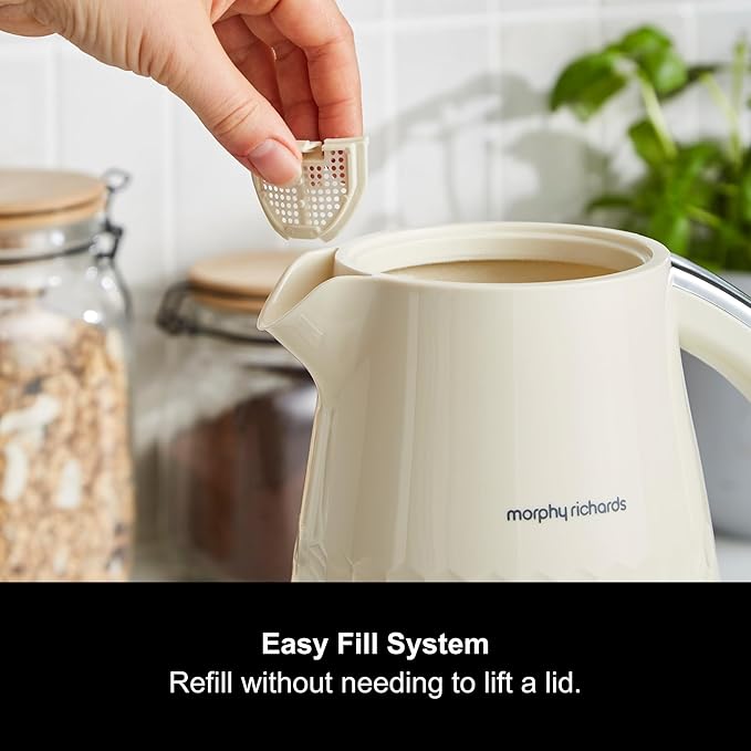 Morphy Richards Hive Kettle, 1.5L, Easy Fill System, Cream - 108272