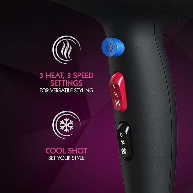 Wahl Ionic Smooth Hairdryer, Black - ZY105