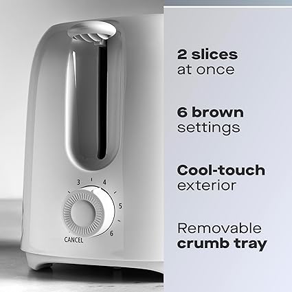 Daewoo Essentials 2 Slice Plastic Toaster – SDA2453PL