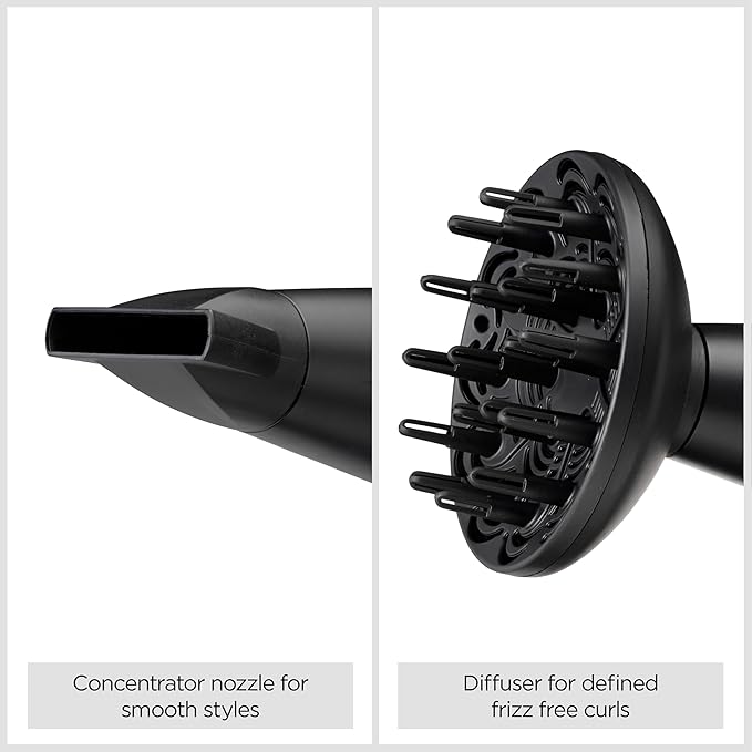 BaByliss Hair Dryer - 2200W, Diffuser, Ionic Frizz-F Black- 5572U