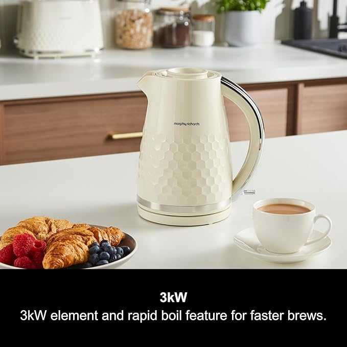 Morphy Richards Hive Kettle, 1.5L, Easy Fill System, Cream - 108272