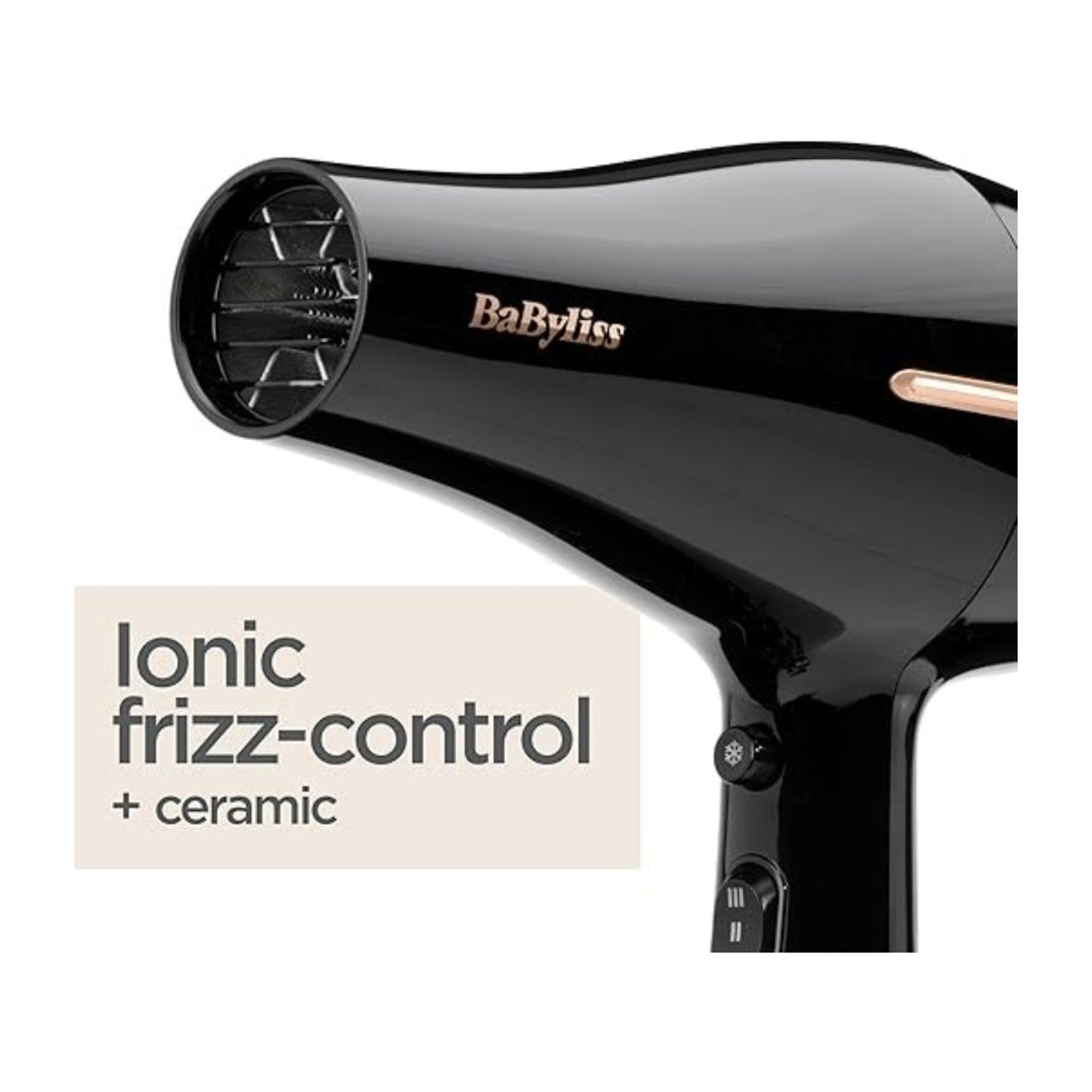 BaByliss Salon Pro Hair Dryer, Powerful 2200W Blow Dryer, Black - 5552U