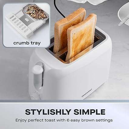 Daewoo Essentials 2 Slice Plastic Toaster – SDA2453PL