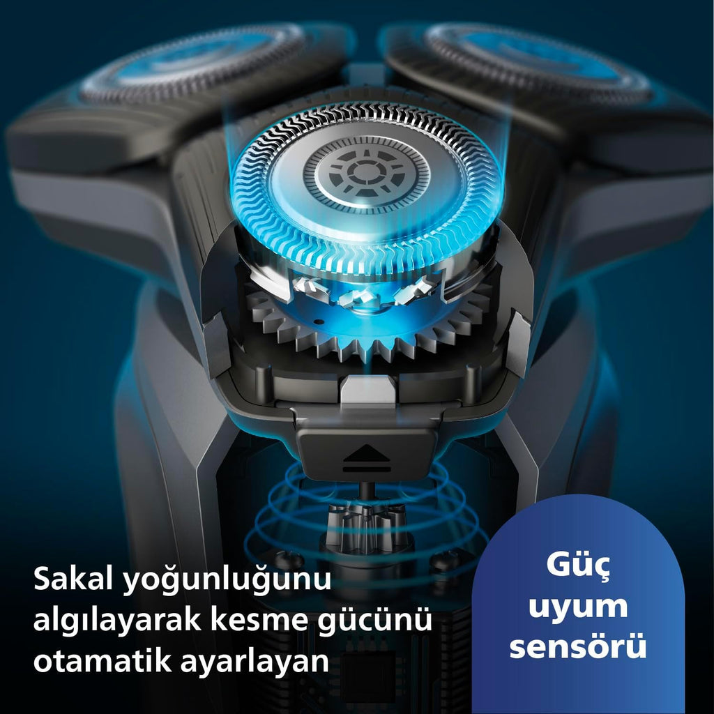 Philips Shaver Series 5000, Wet and Dry Rechargeable Electric Shaver, and Soft Pouch - S5887/10