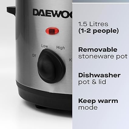 Daewoo Mini Slow Cooker 1.5L – SDA1363
