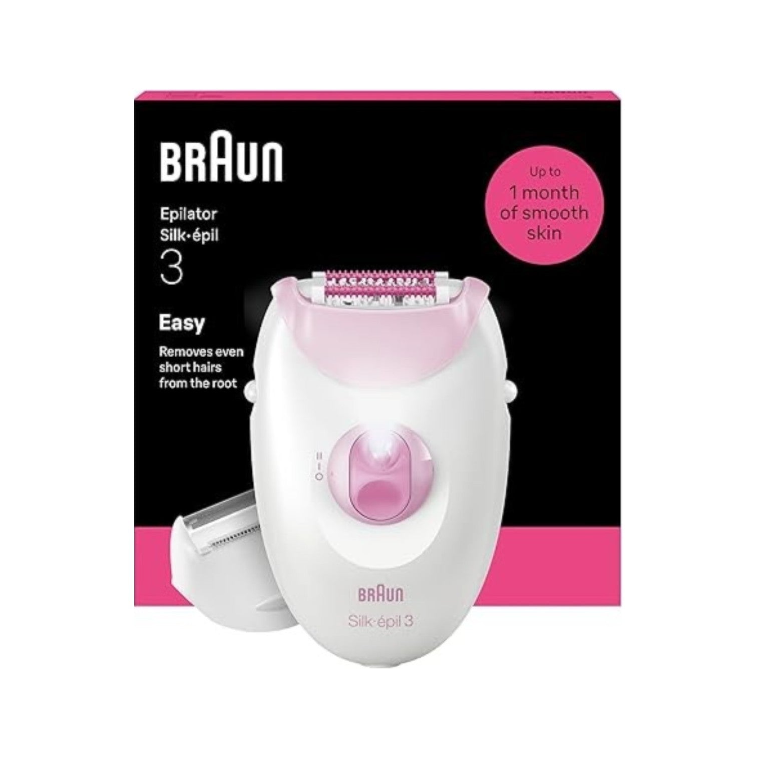 Braun Silk·épil 3, Corded Epilator, Easy  Includes Shaver Head and Trimmer Comb - SE3