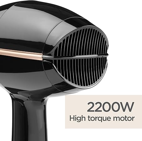 BaByliss Salon Pro Hair Dryer, Powerful 2200W Blow Dryer, Black - 5552U