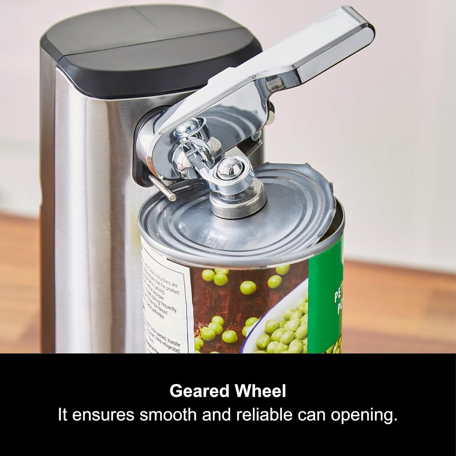 Morphy Richards 3-in-1 Electric Tin Can Opener, Knife Sharpener and Bottle Cap Remover, Magnetic Lid Holder, Hands Free, Safe Cleaning, Automatic Start and Stop, Cord Storage, Stainless Steel, 432030