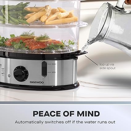 Daewoo 3‑Tier Food Steamer 1200W 9L – SDA1338GE