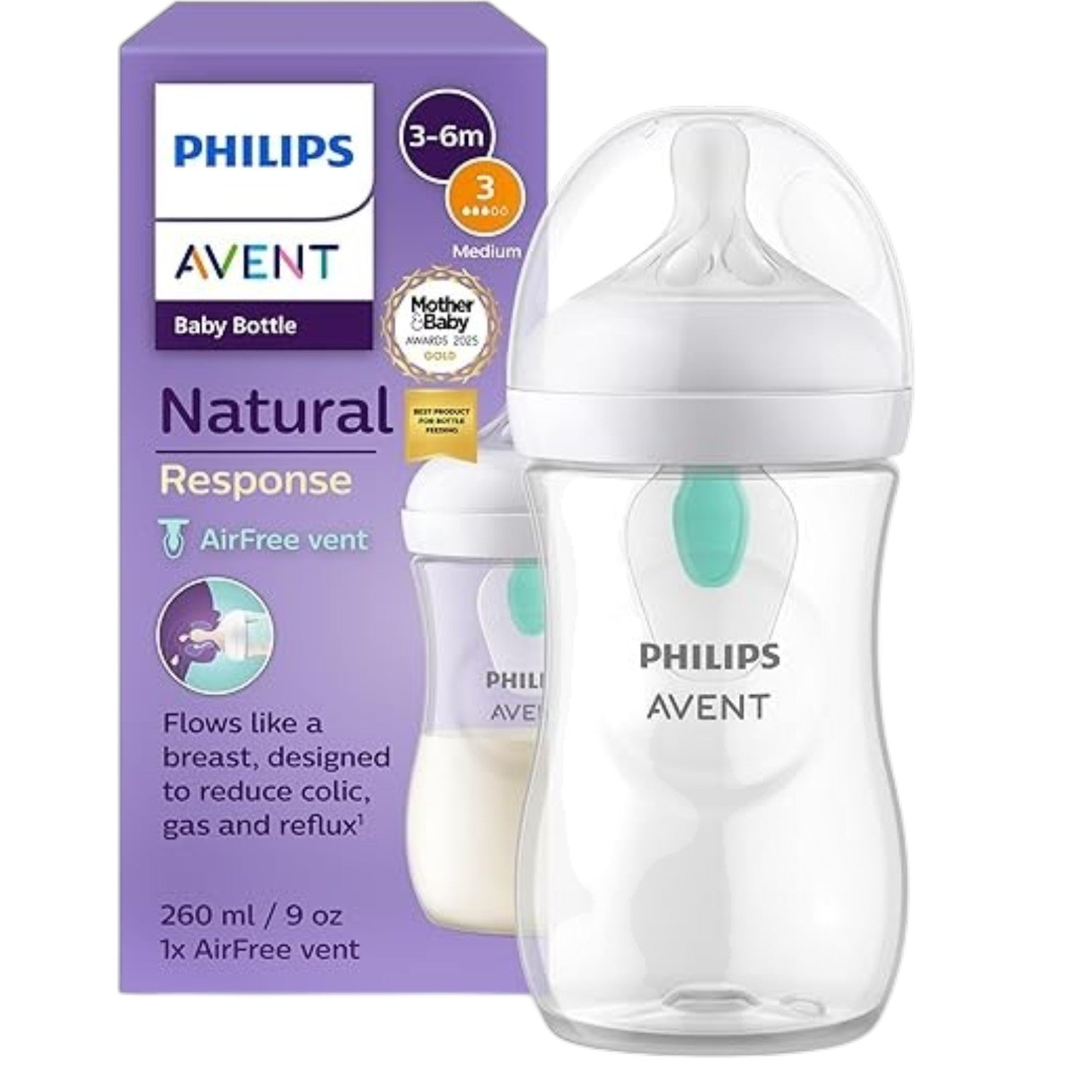 Philips Avent Natural Response Baby Bottle - 260ml  SCY673/82