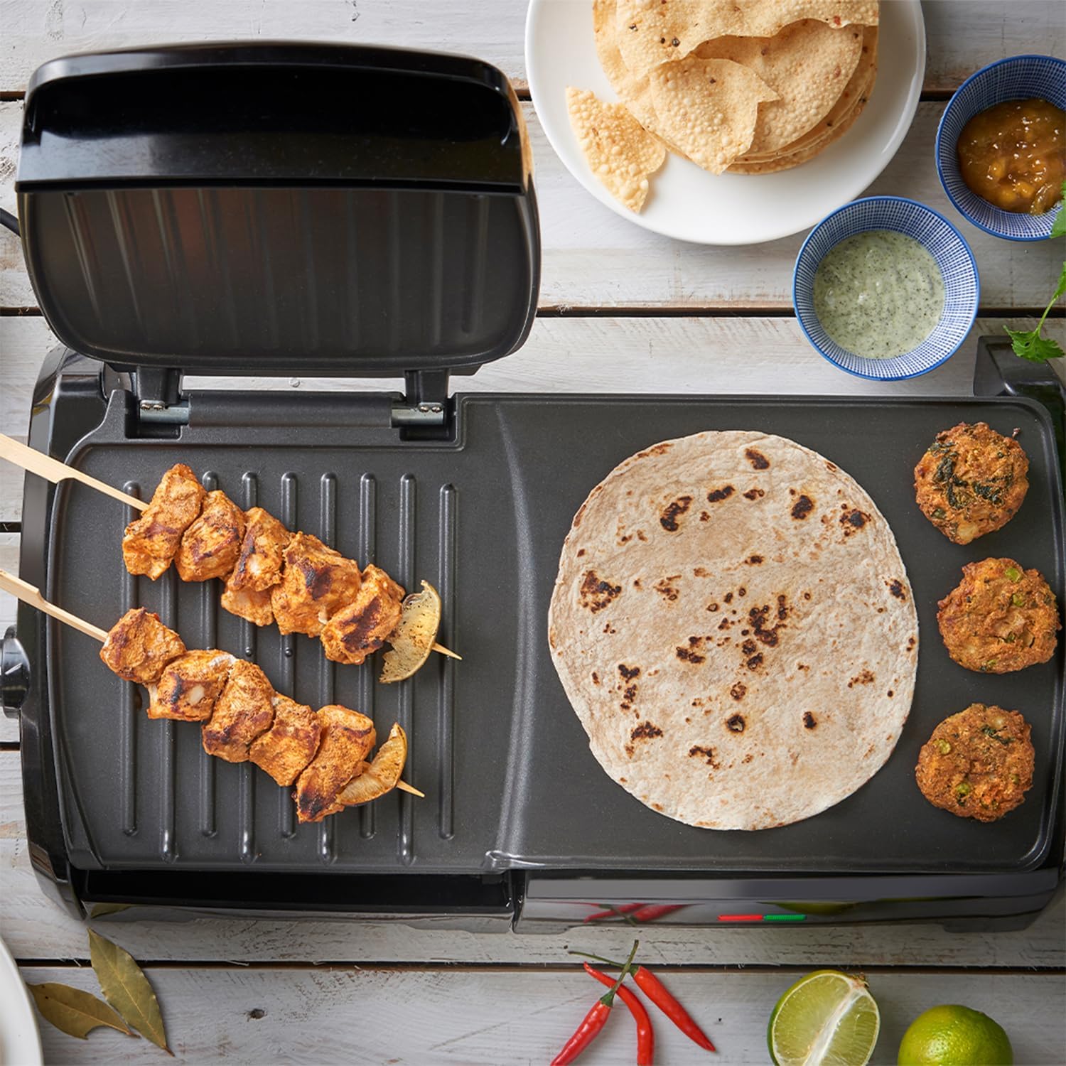 George Foreman Large Electric Grill & Griddle  Black - 23450