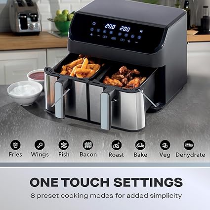 Daewoo Digital Double Drawer Air Fryer 9L – SDA2310GE