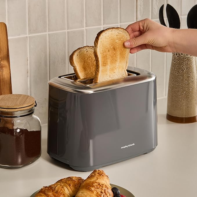 Morphy Richards Equip 2 Slice Toaster, Defrost and Reheat, Grey - 222068