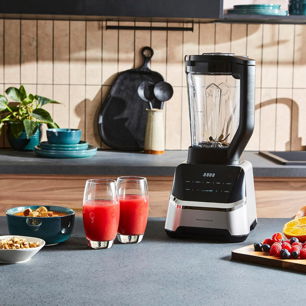 Morphy Richards Jug Blender & Soup Maker, 2L, Low Noise, 45000 rpm, High Speed, Controlled Blend, Multi Functional, Hot Soup, Crushed Ice, Blending, Smoothie, Milkshakes, Dishwasher Safe Parts, 403065