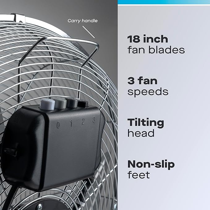 Daewoo 18” Floor Fan, 3 Speed Settings