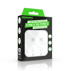 Daewoo Fast Charge Type‑C to Type‑C Cable 1m – ELA1374