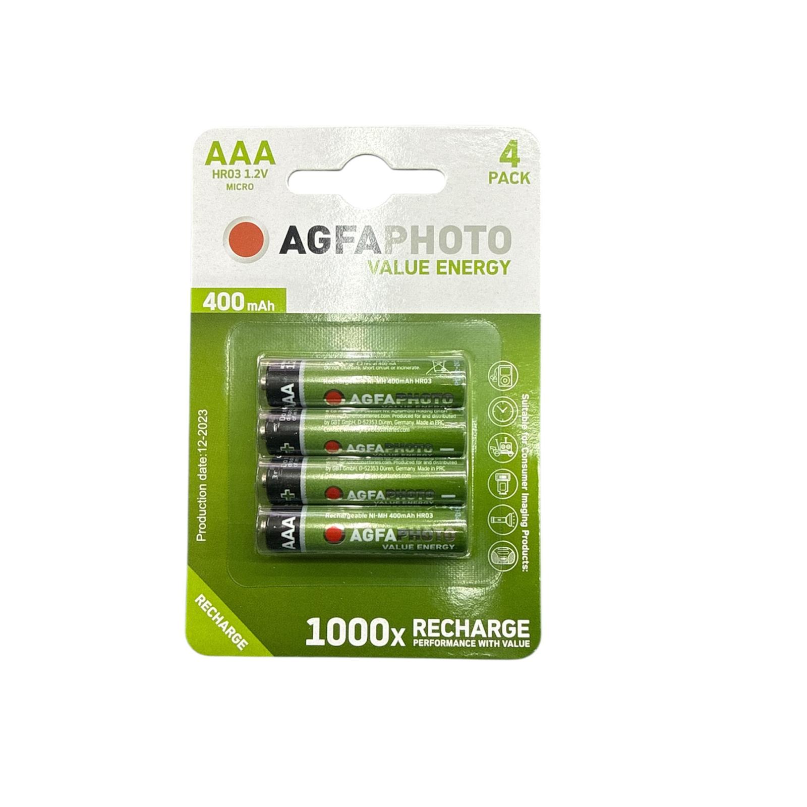 AgfaPhoto Rechargeable AAA Battery 1.2 V 400 mAh – HR03