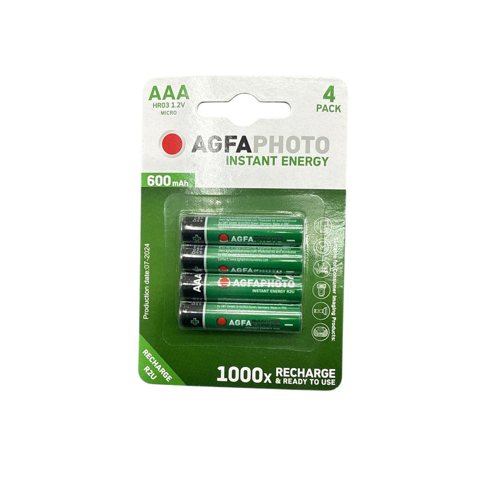 AgfaPhoto Rechargeable AAA Battery 1.2 V 600 mAh – HR03