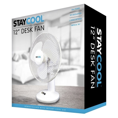 Stay Cool 12" Desk Fan Oscillating - F1011WH