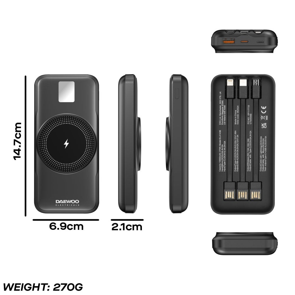 Daewoo Portable Power Bank 10000mAh – ELA1436