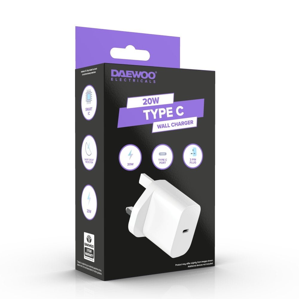 Daewoo 20W USB‑C Wall Charger – ELA1413